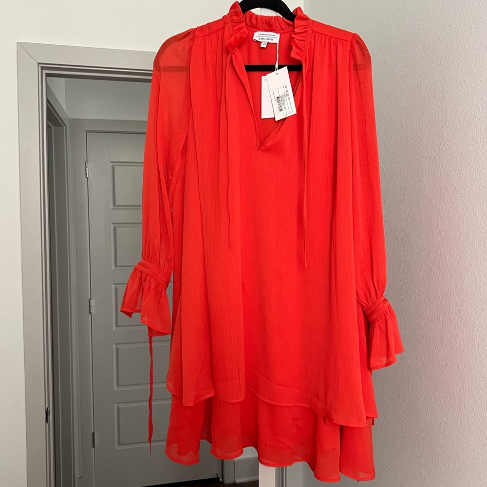& Other Stories orange lined flow dress